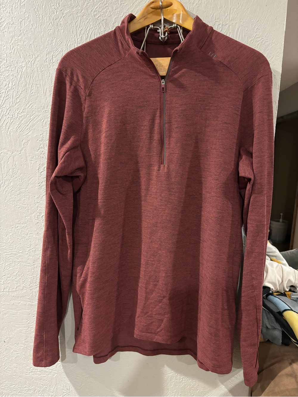 Lululemon Men’s Surge Warm Half Zip Up Red Long Sleeve Performance Shirt size XL